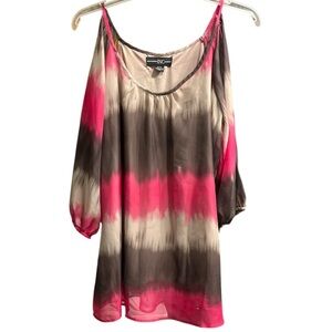 INC International Concepts Striped Long Sleeve Top - Size Medium 🌈